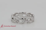 Load and play video in Gallery viewer, Filigree+Womens+Wedding+Band+In+18K+White+Gold-FD8760B
