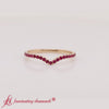 Load and play video in Gallery viewer, Curved-v-pink-sapphire-wedding-band-in-rose-gold-720