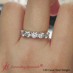 Load and play video in Gallery viewer, 1.50 Carat Round Cut Five Stone Diamond Band