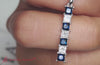 Load and play video in Gallery viewer, vertical-bar-necklace-seven-princess-cut-diamond-with-sapphire-in-white-gold-fdpd8416-video