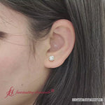 Load and play video in Gallery viewer, Round Cut Stud Bezel Set Earring
