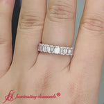 Load and play video in Gallery viewer, Emerald Cut Diamond Eternity Band 4 Carat
