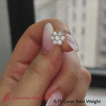 Load and play video in Gallery viewer, 0.75 Carat 7 Stone Flower Diamond Earring
