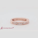 Load and play video in Gallery viewer, vintage-looking-pave-diamond-ring-with-white-diamond-in-18k-rose-gold-rg
