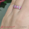 Load and play video in Gallery viewer, Double-row-diamond-eternity-ring-1-ct-with-pink-sapphire-in-14k-white-gold-FD11378B-720