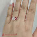 Thumbnail 1 - vintage-marquise-and-round-engagement-oval-ring-with-ruby-in-rose-gold-FDENR635OVR