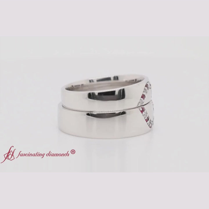 his-&-her-wedding-band-set-perfectly-matched-rings-white-diamond-&-ruby-in-white-gold-FD1144B
