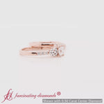 Load and play video in Gallery viewer, Princess Cut Two Tone Celtic Bridal Ring Set
