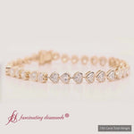 Load and play video in Gallery viewer, 7.60 Ct. Bezel Tennis Bracelet Heart Shaped Diamond
