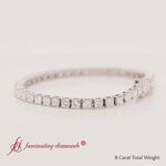 Load and play video in Gallery viewer, 8 Ct Princess Cut Basket Tennis Bracelet
