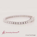 Thumbnail 8 - 8 Ct Princess Cut Basket Tennis Bracelet in WG- FDBRC10450PR-8.00 CT-fancyvideo1