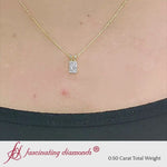 Load and play video in Gallery viewer, 0.50-ct-radiant-cut-solitaire-necklace-in-yellow-gold-FDPD8469-RA
