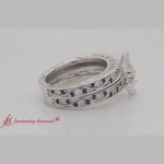 Load and play video in Gallery viewer, marquise-cut-filigree-wedding-set-with-sapphire-in-14k-white-gold-fdens3543
