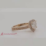 Load and play video in Gallery viewer, hand-engraved-heart-shaped-halo-diamond-engagement-ring-in-yellow-gold-FD8588HT
