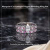 Marquise-cut-antique-filigree-wedding-ring-set-with-pink-sapphire-in-white-gold-FDENS3543