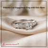 7 Stone Princess Cut Engagement Ring In 14K White Gold-FDENS1027R-2000