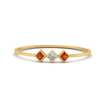 Load image into Gallery viewer, princess-3-stone-tiny-stackable-rings-with-orange-sapphire-in-yellow-gold-FD9395PRRGSAOR-NL-YG.jpg
