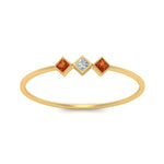 Load image into Gallery viewer, princess-3-stone-tiny-stackable-rings-with-orange-sapphire-in-yellow-gold-FD9395PRRGSAOR-NL-YG.jpg
