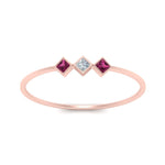 Load image into Gallery viewer, princess-3-stone-tiny-stackable-rings-with-pink-sapphire-in-rose-gold-FD9395PRRGSADRPI-NL-RG.jpg
