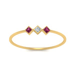 Load image into Gallery viewer, princess-3-stone-tiny-stackable-rings-with-pink-sapphire-in-yellow-gold-FD9395PRRGSADRPI-NL-YG.jpg
