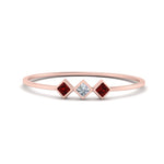 Load image into Gallery viewer, princess-3-stone-tiny-stackable-rings-with-ruby-in-rose-gold-FD9395PRRGRUDR-NL-RG.jpg
