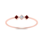Load image into Gallery viewer, princess-3-stone-tiny-stackable-rings-with-ruby-in-rose-gold-FD9395PRRGRUDR-NL-RG.jpg
