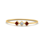Load image into Gallery viewer, princess-3-stone-tiny-stackable-rings-with-ruby-in-yellow-gold-FD9395PRRGRUDR-NL-YG.jpg

