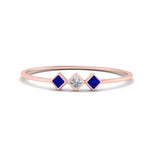 Load image into Gallery viewer, princess-3-stone-tiny-stackable-rings-with-sapphire-in-rose-gold-FD9395PRRGSABL-NL-RG.jpg
