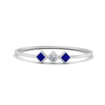 Load image into Gallery viewer, princess-3-stone-tiny-stackable-rings-with-sapphire-in-white-gold-FD9395PRRGSABL-NL-WG.jpg
