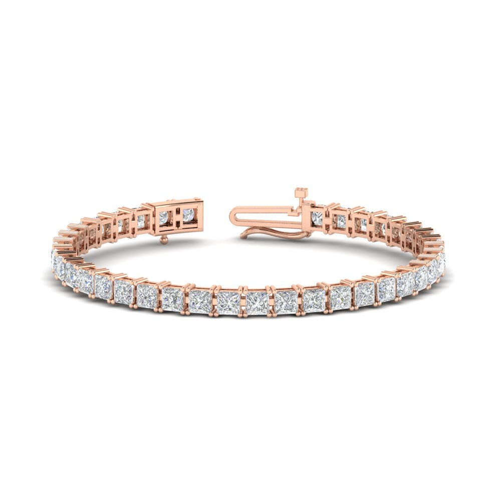 Princess Cut 15 Carat Basket Tennis Bracelet