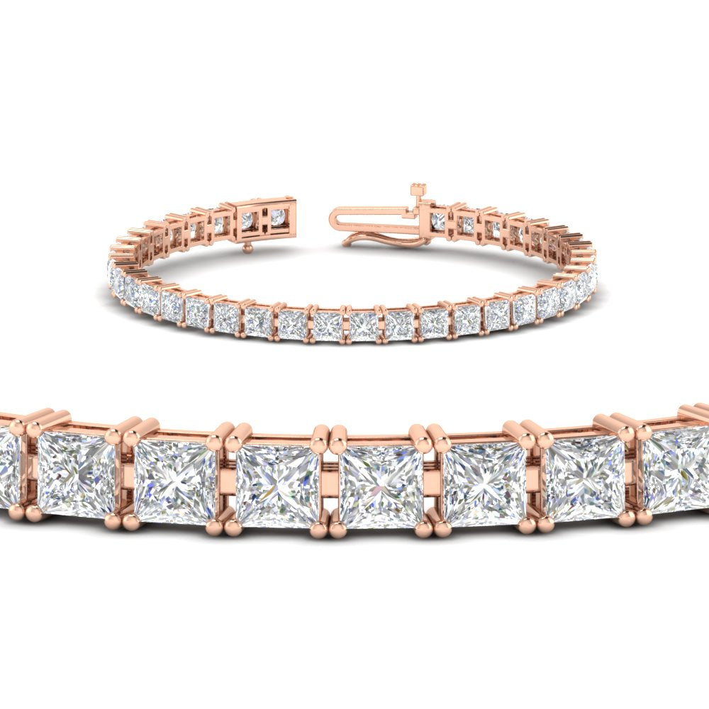 Princess Cut 15 Carat Basket Tennis Bracelet