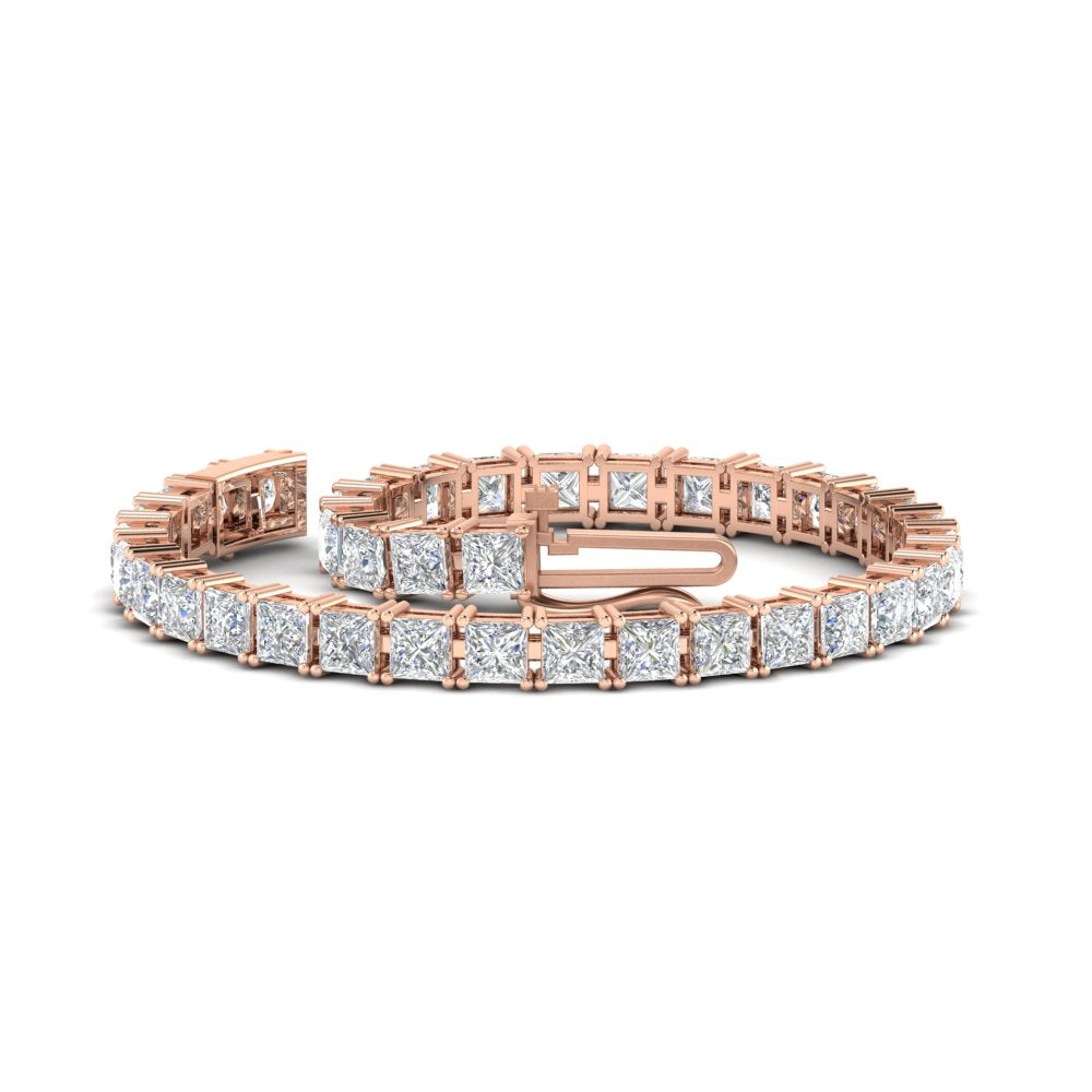 Princess Cut 15 Carat Basket Tennis Bracelet