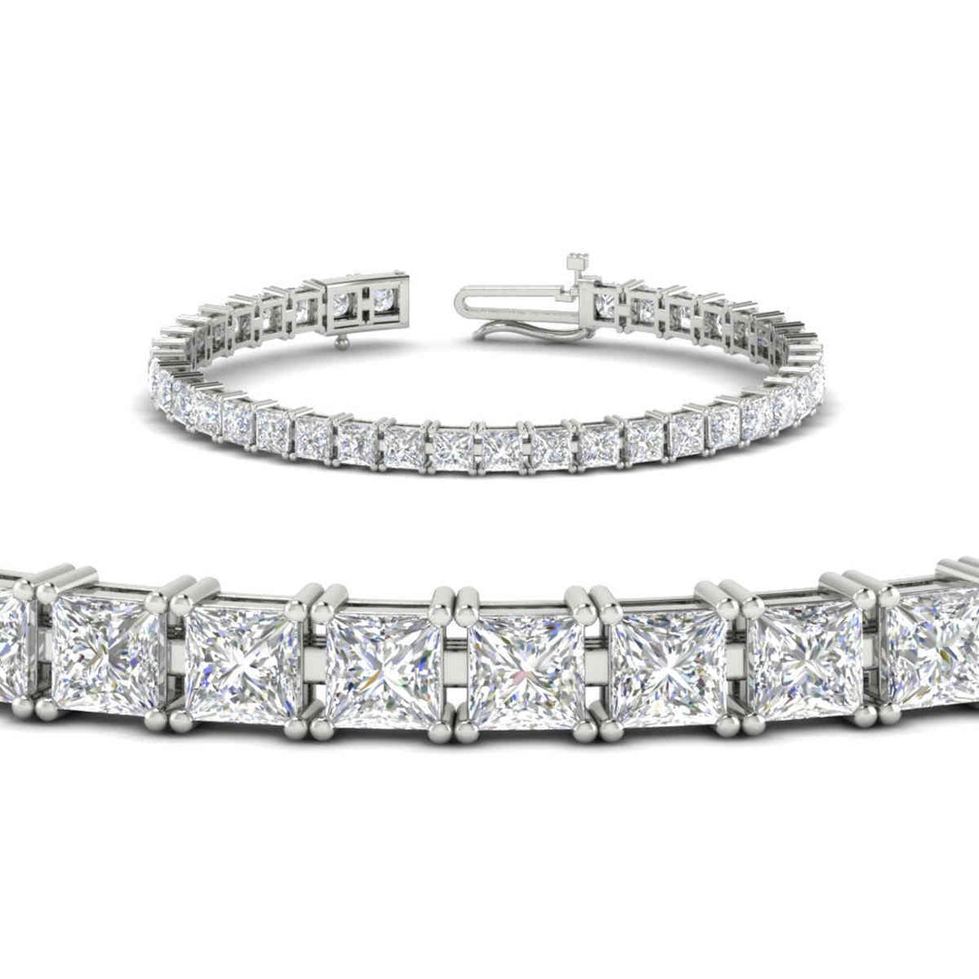 Princess Cut 15 Carat Basket Tennis Bracelet