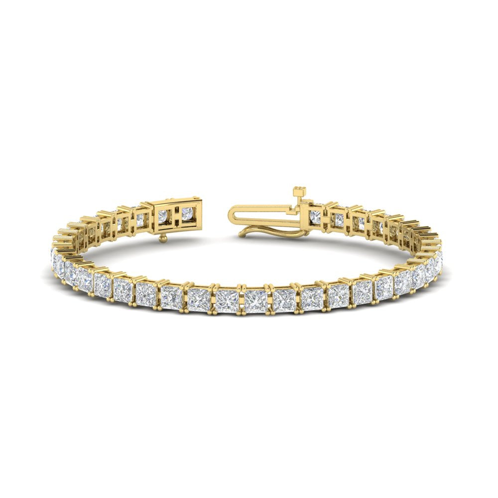 Princess Cut 15 Carat Basket Tennis Bracelet