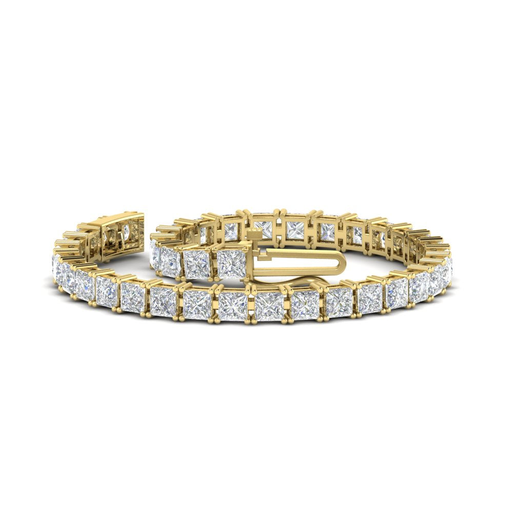 Princess Cut 15 Carat Basket Tennis Bracelet