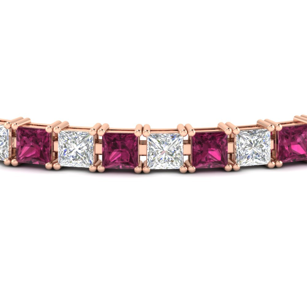 Princess Cut 15 Carat Basket Tennis Bracelet