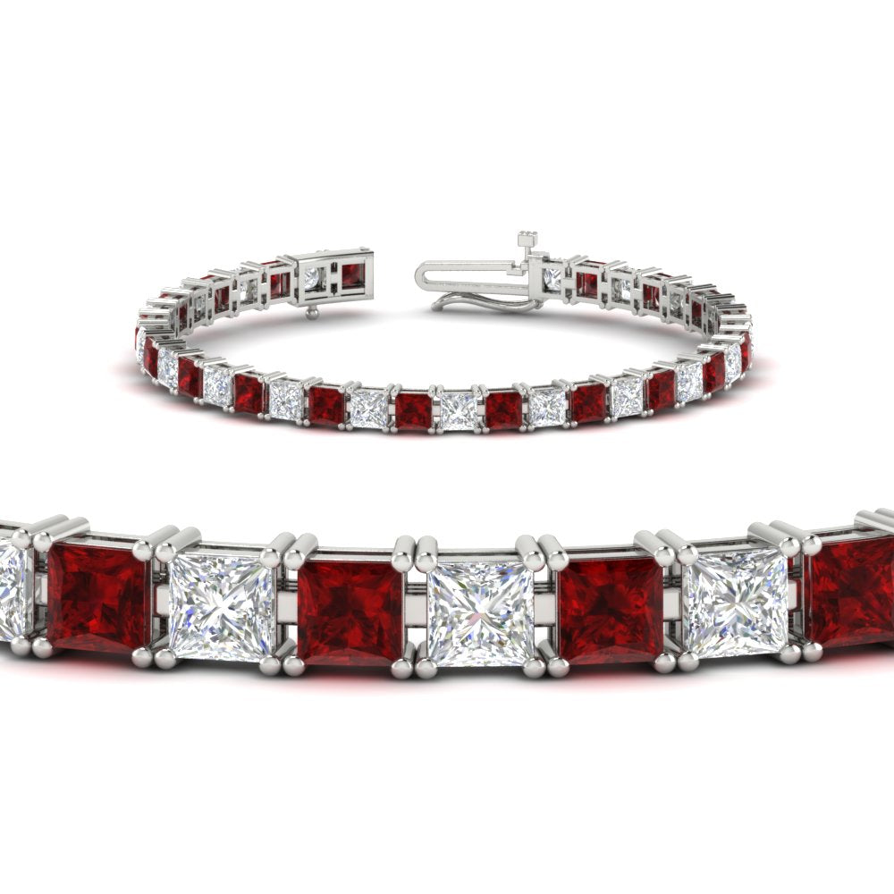 Princess Cut 15 Carat Basket Tennis Bracelet