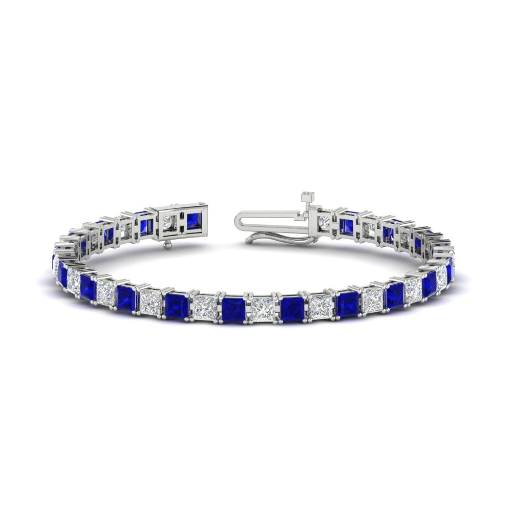 Princess Cut 15 Carat Basket Tennis Bracelet