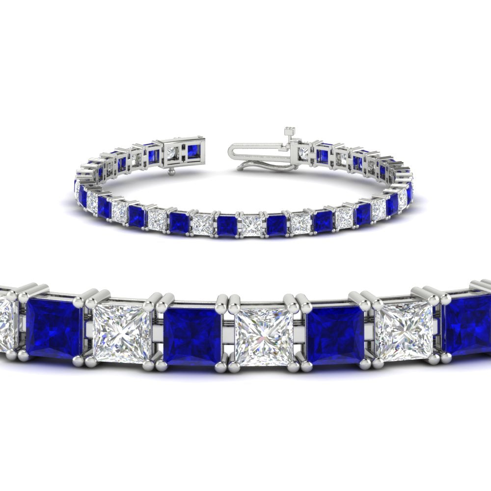 Princess Cut 15 Carat Basket Tennis Bracelet