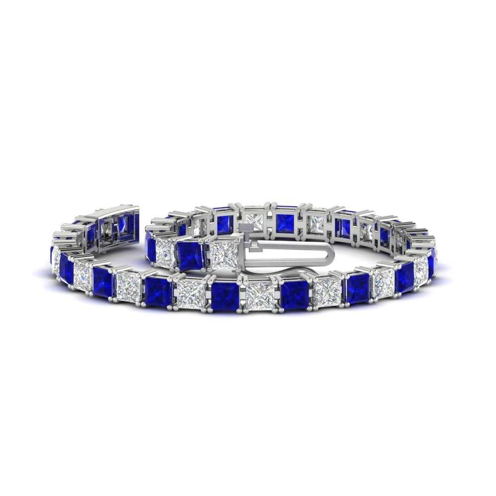Princess Cut 15 Carat Basket Tennis Bracelet