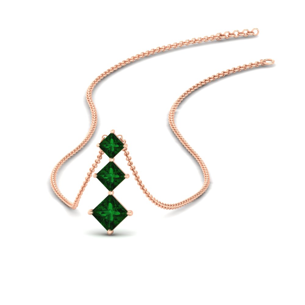 princess-cut-2-carat-3-stone-emerald-necklace-for-women-in-FDPD854GEMGRANGLE1-2.00CT-NL-RG