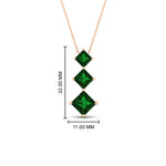 Load image into Gallery viewer, princess-cut-2-carat-3-stone-emerald-necklace-for-women-in-FDPD854GEMGRANGLE1-2.00CT-NL-RG

