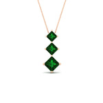 Load image into Gallery viewer, princess-cut-2-carat-3-stone-emerald-necklace-for-women-in-FDPD854GEMGRANGLE1-2.00CT-NL-RG
