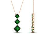 Load image into Gallery viewer, princess-cut-2-carat-3-stone-emerald-necklace-for-women-in-FDPD854GEMGRANGLE1-2.00CT-NL-RG
