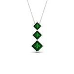 Load image into Gallery viewer, princess-cut-2-carat-3-stone-emerald-necklace-for-women-in-FDPD854GEMGRANGLE1-2.00CT-NL-WG
