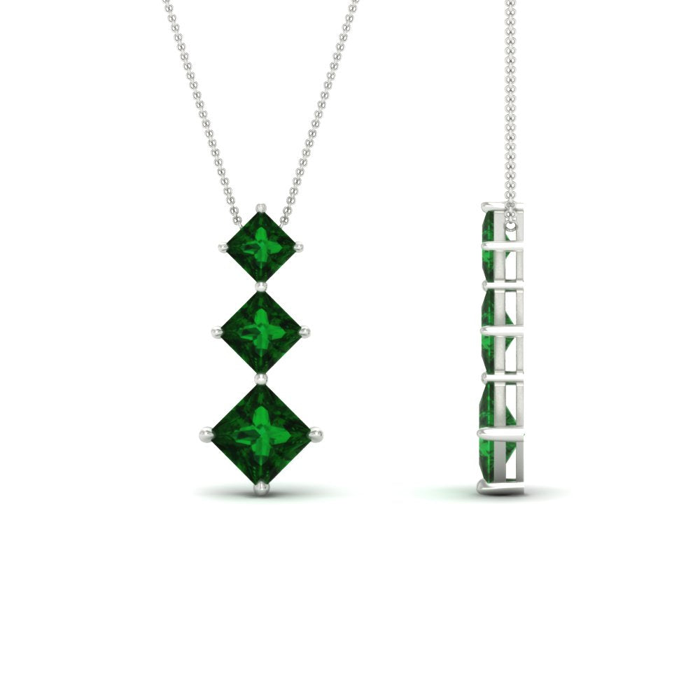 princess-cut-2-carat-3-stone-emerald-necklace-for-women-in-FDPD854GEMGRANGLE1-2.00CT-NL-WG