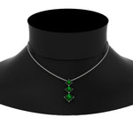 Load image into Gallery viewer, princess-cut-2-carat-3-stone-emerald-necklace-for-women-in-FDPD854GEMGRANGLE1-2.00CT-NL-WG
