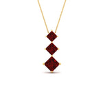 Load image into Gallery viewer, princess-cut-2-carat-3-stone-ruby-necklace-for-women-in-FDPD854GRUDRANGLE1-2.00CT-NL-YG
