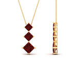 Load image into Gallery viewer, princess-cut-2-carat-3-stone-ruby-necklace-for-women-in-FDPD854GRUDRANGLE1-2.00CT-NL-YG
