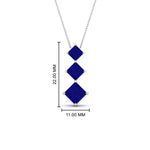 Load image into Gallery viewer, princess-cut-2-carat-3-stone-sapphire-necklace-for-women-in-FDPD854GSABLANGLE1-2.00CT-NL-WG
